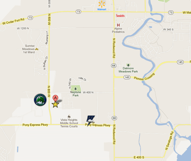 Map of Thunder Ridge Elementary School in Saratoga Springs, UT